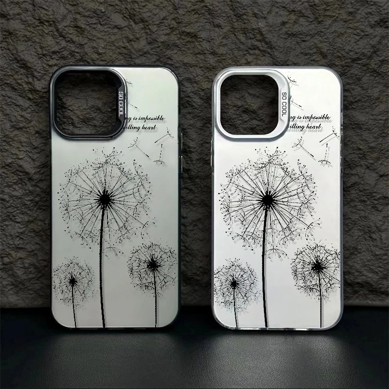 

Retro Dandelion Flower Phone Case for iPhone 11 13 14 12 15 16 17 Pro Max XS X XR 16E 7 8 16 Plus 17 Air Shockproof Bumper Cover