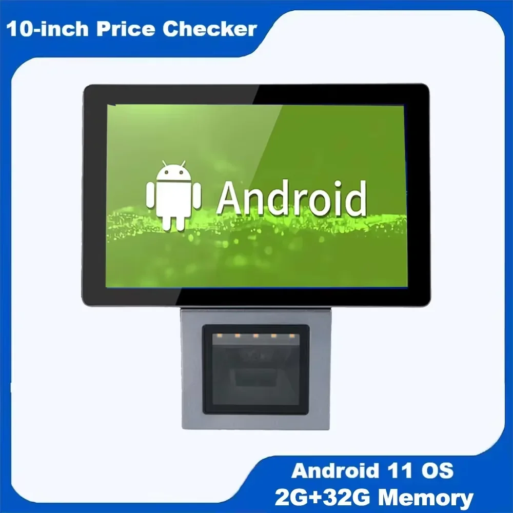 10.1 Inch Android Price Checker, Wall Mount Kiosk With Barcode Reader, WIFI Ethernet POE Price Checking  Machine POS Terminal
