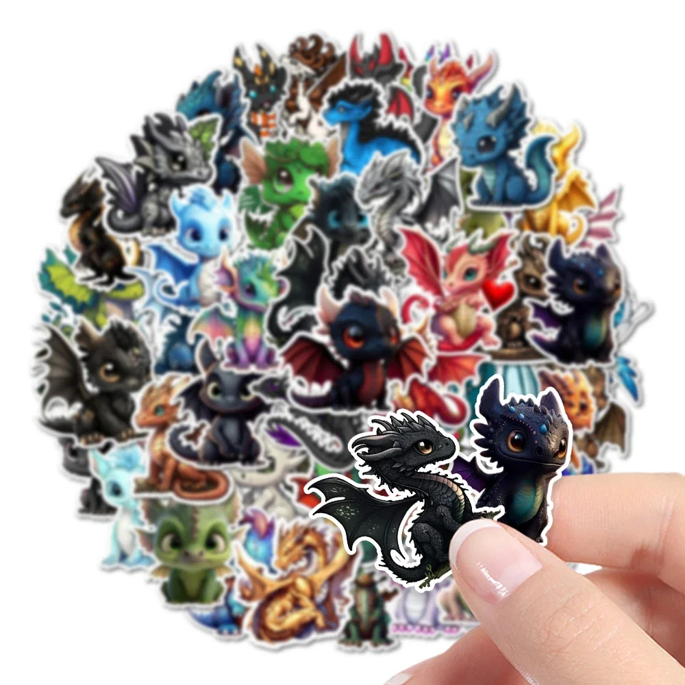 48pcs Cool dragon sticker self-paste can be used for desktop, wall, mobile phone case and other decorations, surprise gifts