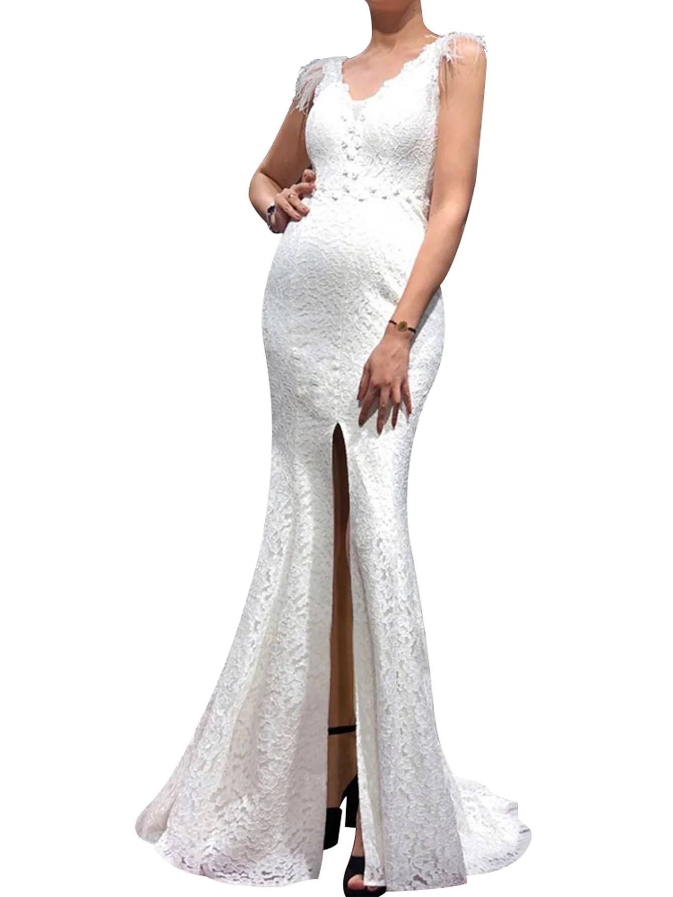 2025 Mermaid Wedding Dress Elegant Vintage Lace Robe Mariage Dresses For Women V Neck Trouwjurk Boda Simples Vestido De Noiva