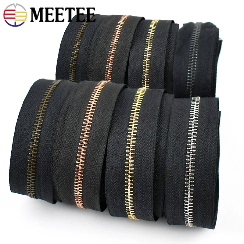 1/2/3/4/5Yards 3# 5# Metal Zippers For Bags Sewing Zipper By Yards Sports Coat Jacket Zips Repair Kit DIY Garment Accessories