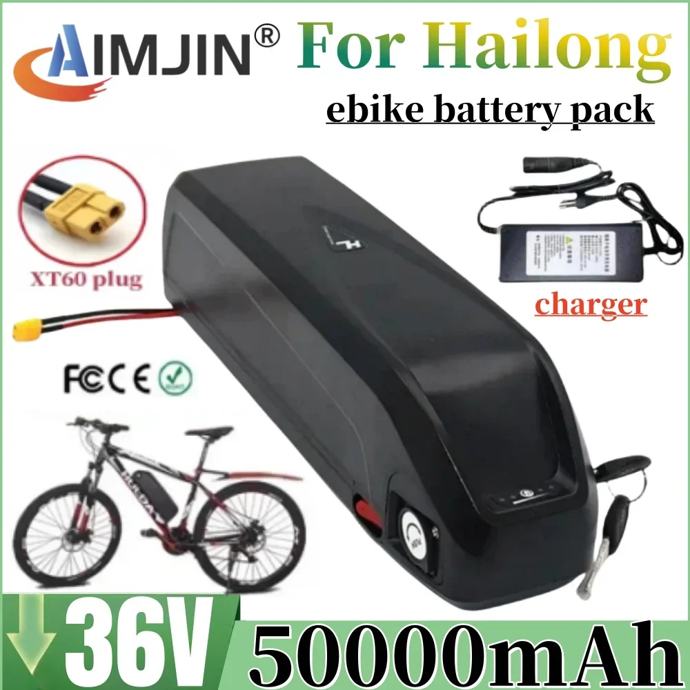 

100% New 36v for Hailong 50Ah/50000mAh Motorcycle/bicycle 500w-3000w Motor 18650 Lithium Battery with BMS