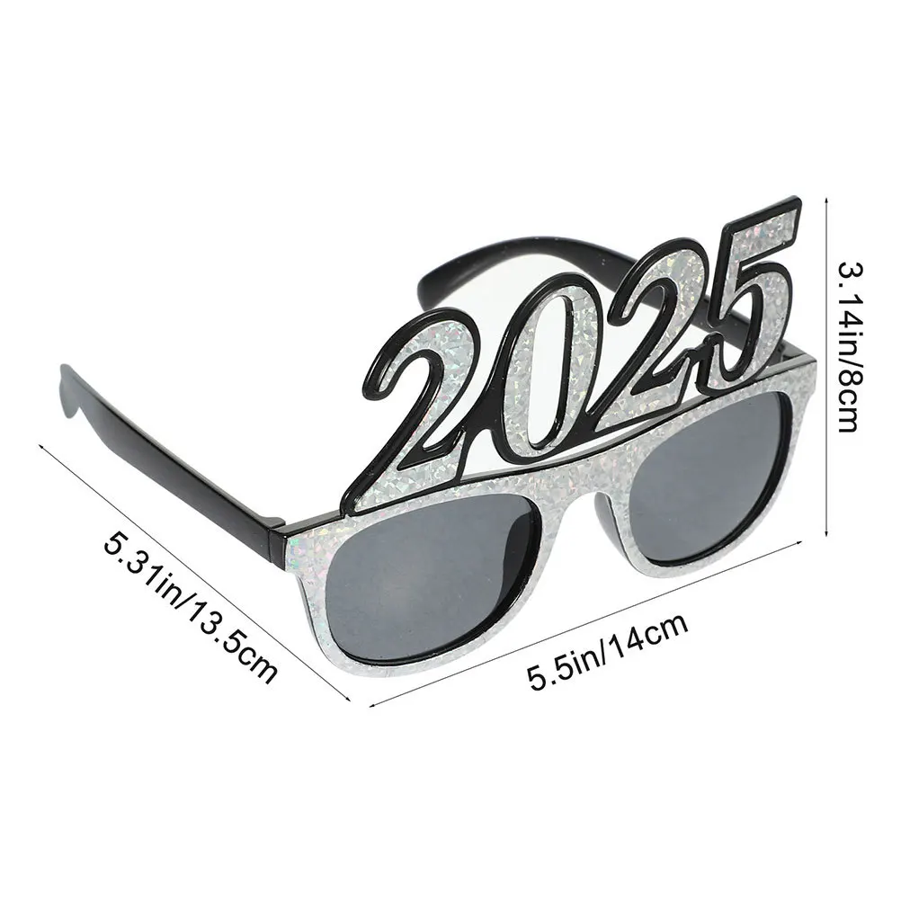 4 قطعة 2025 نظارات حفلات رأس السنة الجديدة مضحك حجر الراين النظارات الدعائم خفيفة الوزن مريحة لوازم صور الحفلات #2