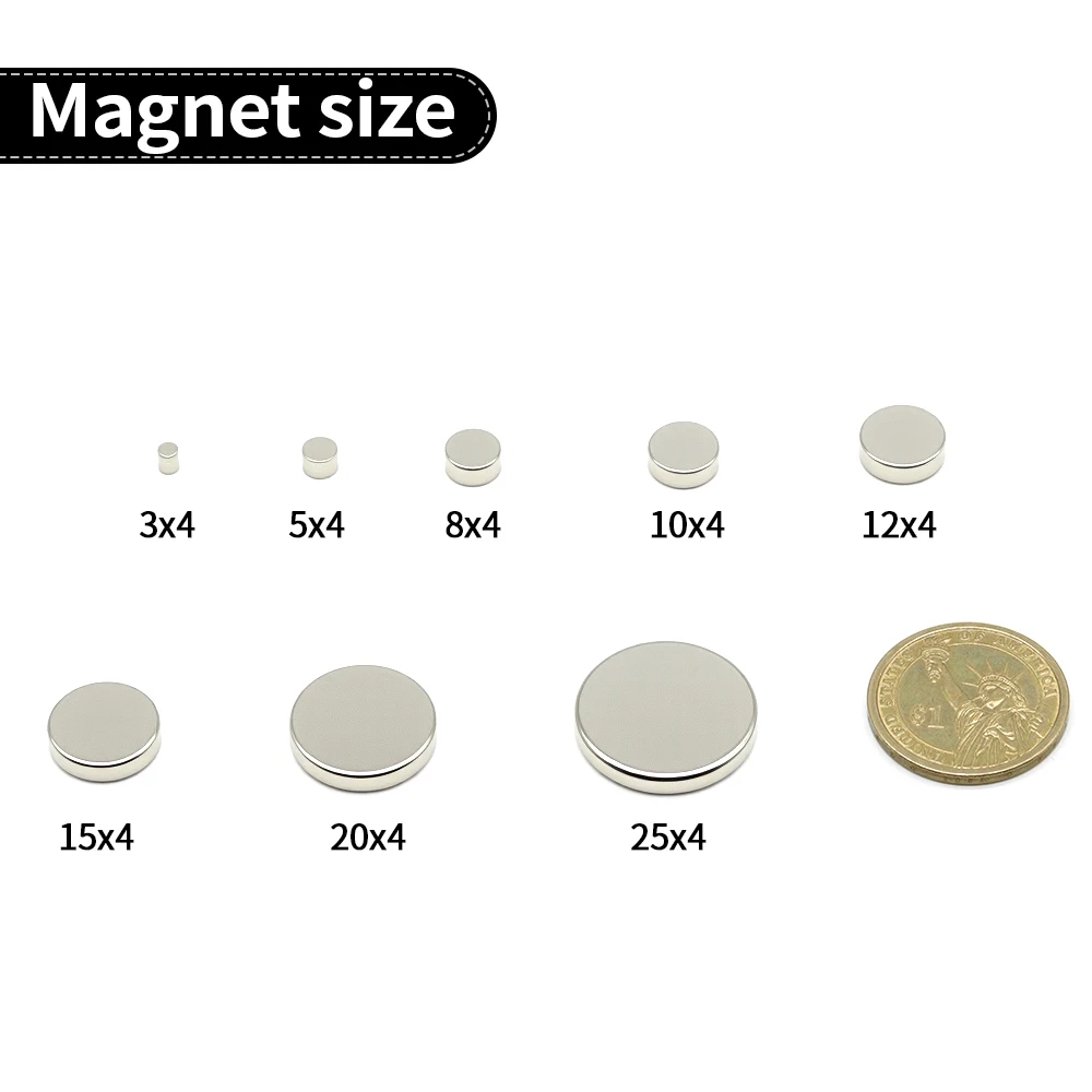 3/5/10/12/15x4mm Super Strong Round Magnet N35 NdfeB Permanent Magnetic imanes Powerful Neodymium Magnets Refrigerator Magnet