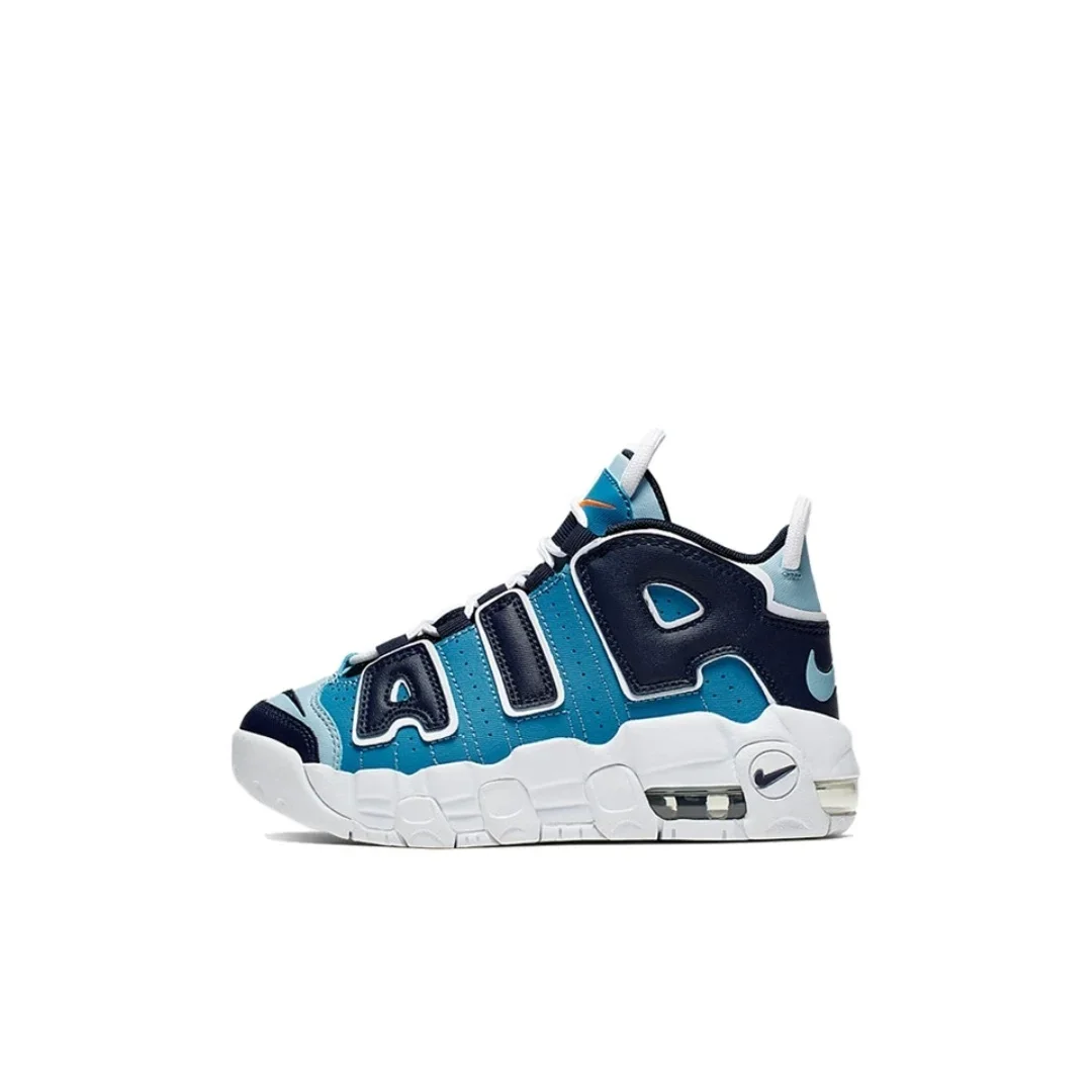 Nike Air More Uptempo Boys/Girls Sneakers Blue Durable Sports Running Shoes Increase Height Anti-slip Shock Absorption Children