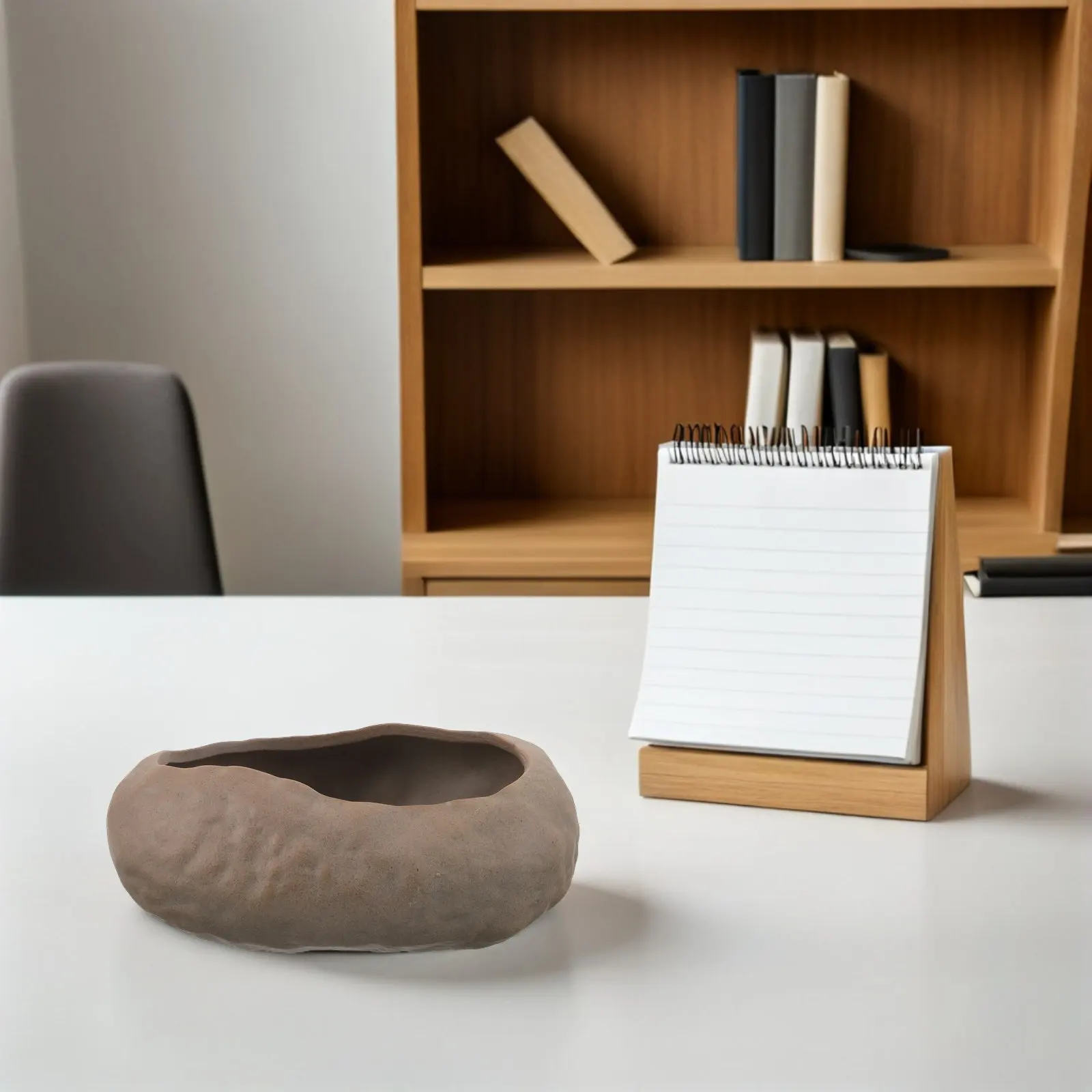 Ceramic Decorative Simulated Stone Planter Rock Shaped Flower Pot for Succulents Bonsai Desktop Tabletop Waterproof Wear