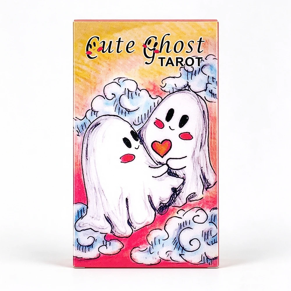 Cute Ghost Tarot Cards 78 Cards Cute Spooky Ghost Tarot Divination Spiritual Meditation Card Game for Beginners ,Halloween Gift