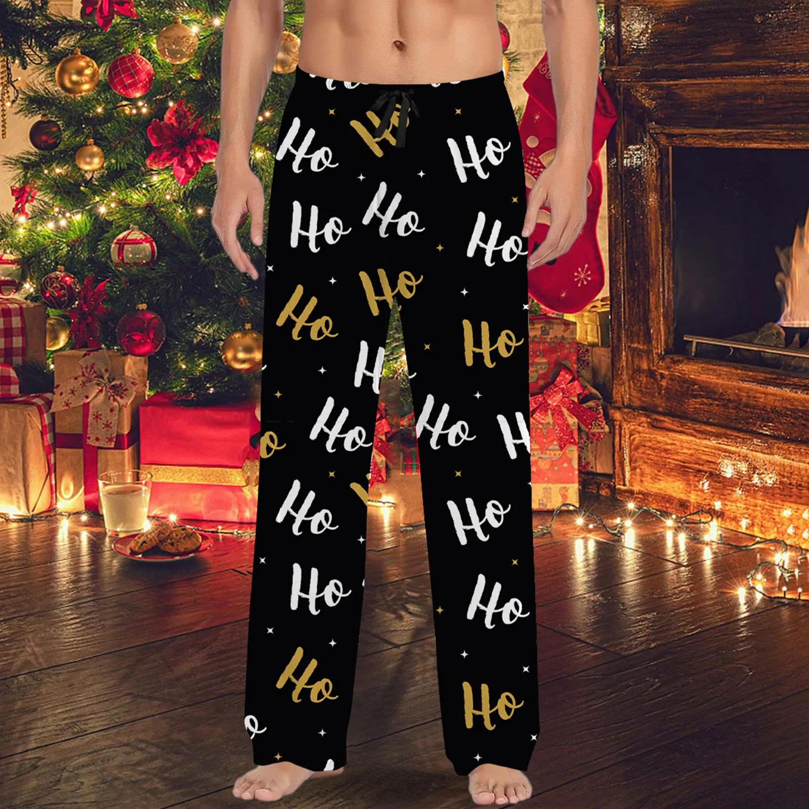 Mens Christmas Casual Pants Pajama Pants With Drawstring And Pockets Christmas Pants 4 8 Fr Pants for Men