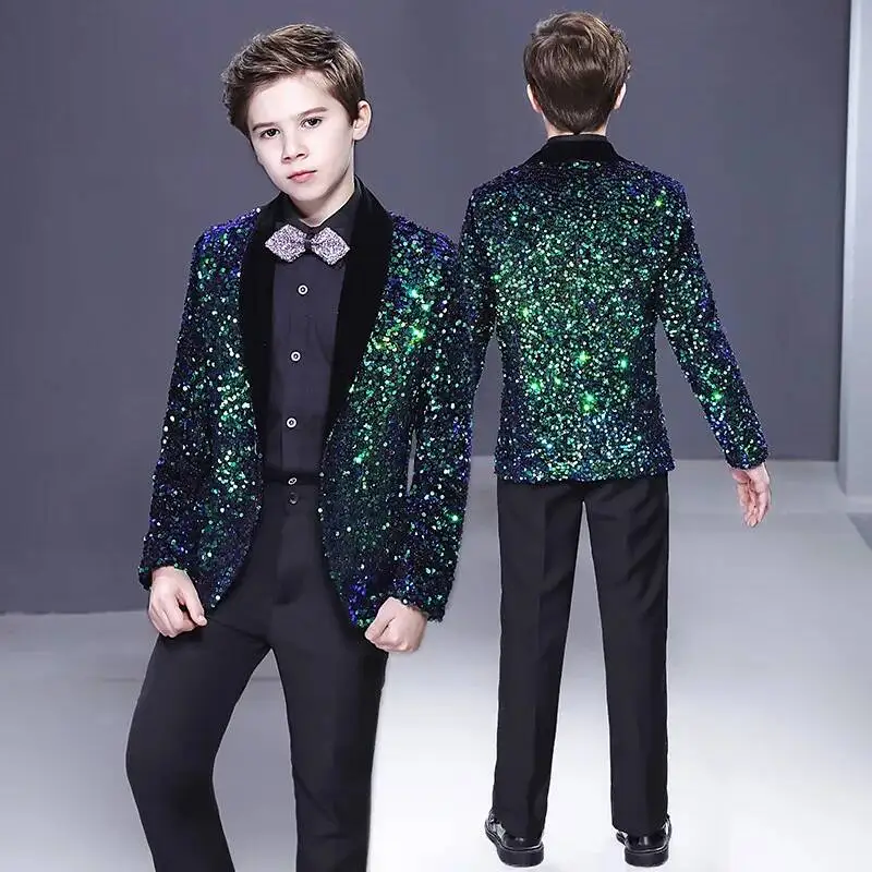 With Children's Suit British Set Style For Boys, Flower Boys, And Young Hosts, Formal Attire For Piano Performances, Runway