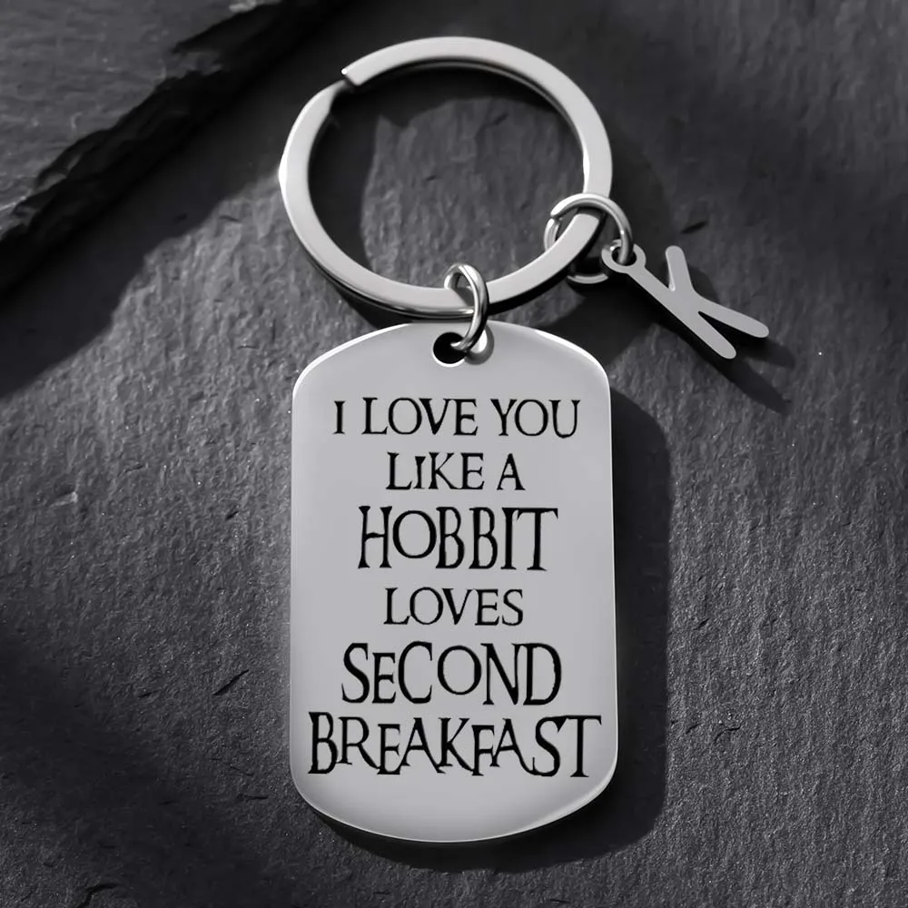 سلسلة مفاتيح فريدة من نوعها بتصميم Lord of the Rings Hobbit - حلقة مفاتيح للمعجبين - هدية عيد ميلاد مثالية لصديقها والزوج والابن والنساء والرجال