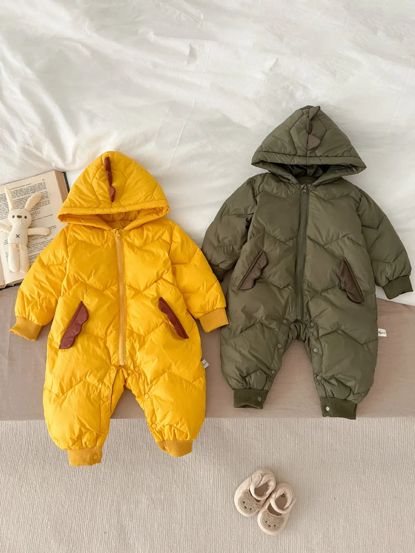 winter  Newborn Infant Baby Boys and Girls Romper Down Jackets Romper White Duck down Onepiece Kids Fashion Baby clothing