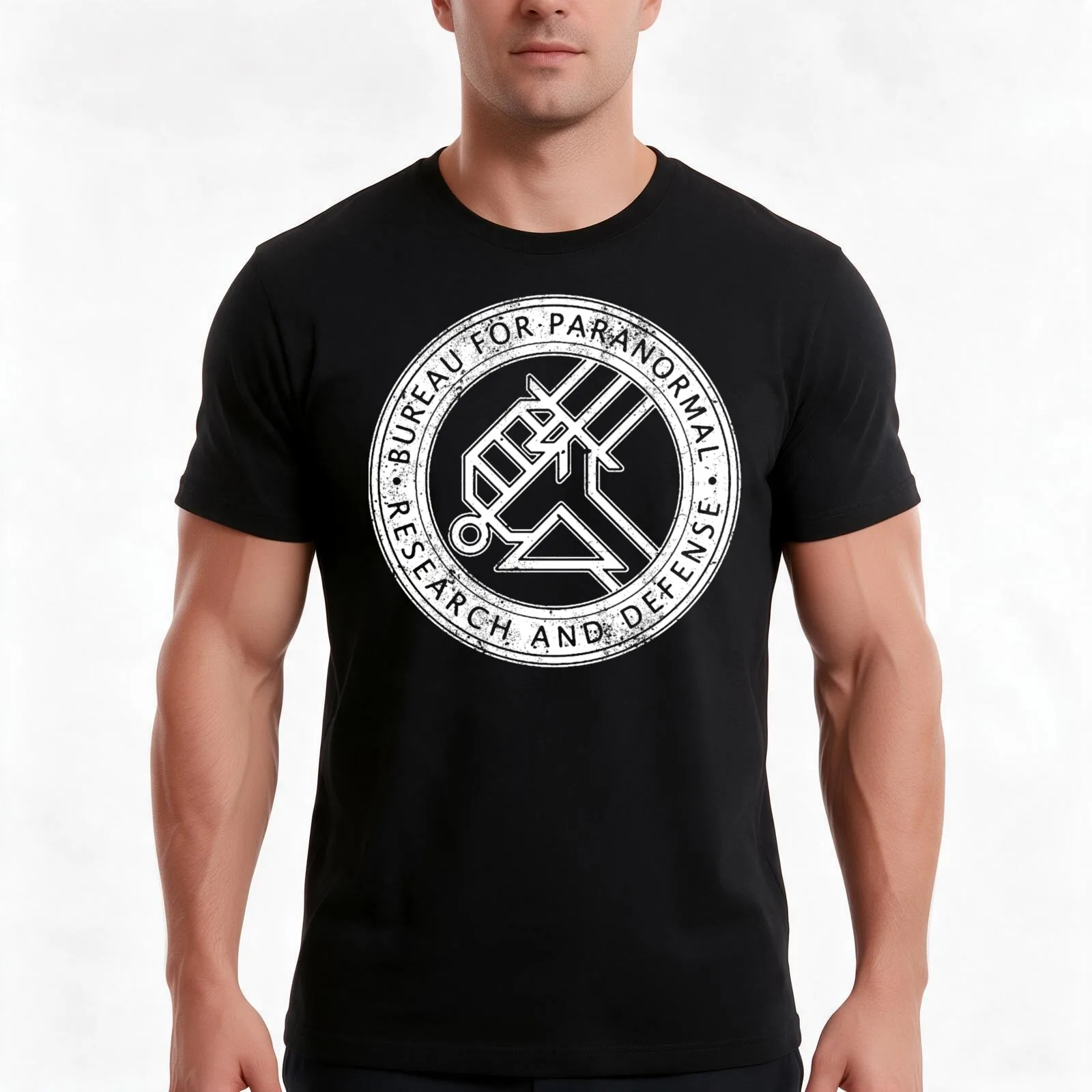 Hellboy B.P.R.D T-Shirt, Summer Casual Cotton Tee, Oversized Streetwear Tops, Vintage Graphic Print, Loose Fit Short Sleeve