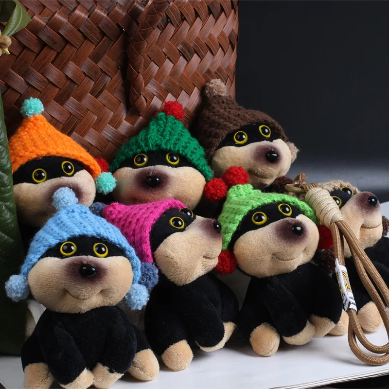 Adorable Bee Costume Dog Plush Keychain Soft Puppy Stuffed Key Ring Pendant for Bag Car Cute Gift for Girls Women