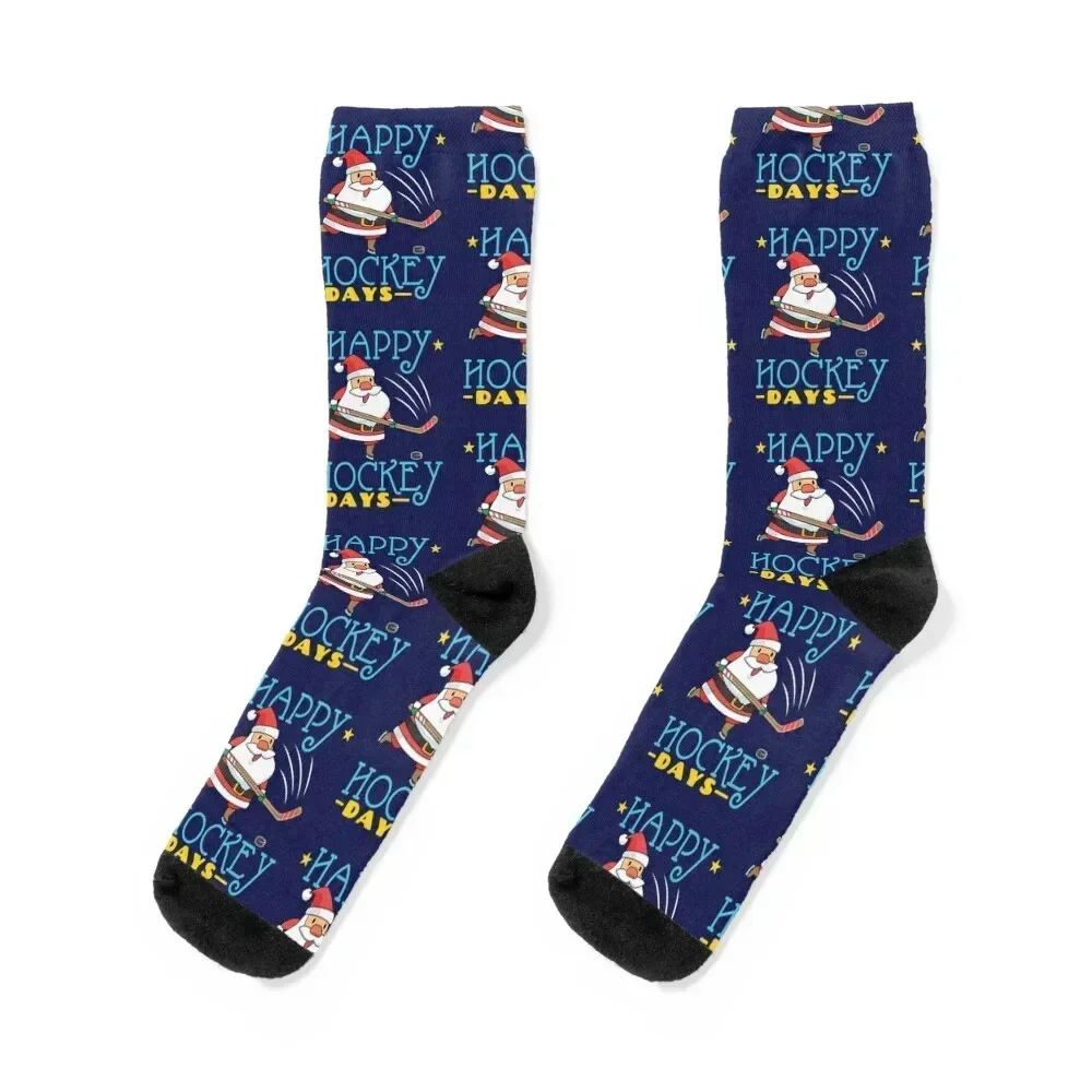 

Happy Hockey Days - Hockey Christmas Socks christmas gifts professional running set Boy Socks Women's