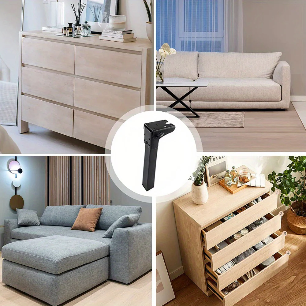 4PCS 20cm Iron Folding Coffee Table Legs Adjustable Furniture Leg Foldable Height Desk Table Legs office furniture legs