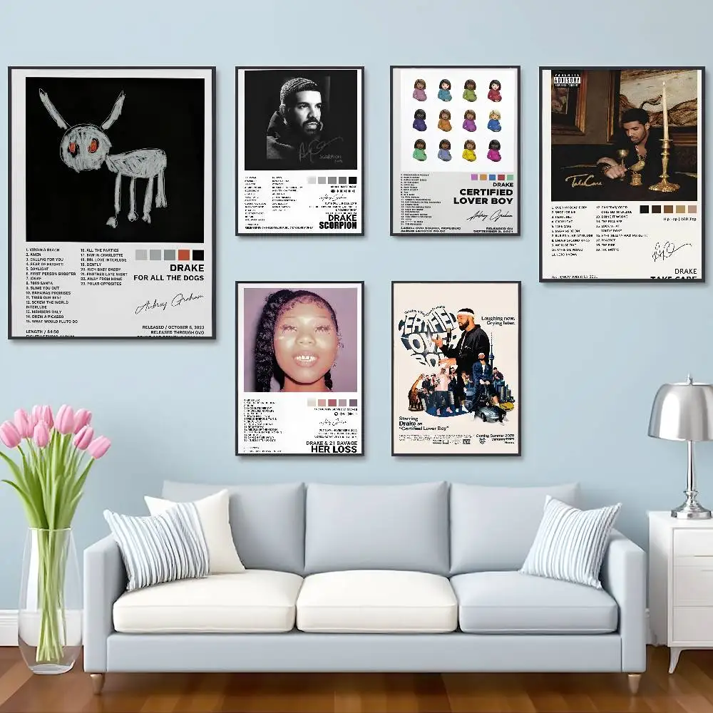 ملصق غلاف ألبوم مغني الراب D-Drake عالي الدقة ملصقات مقاومة للماء ذاتية اللصق ديكور متعدد الاستخدامات للمنازل والحانات والفنادق المزيد #2