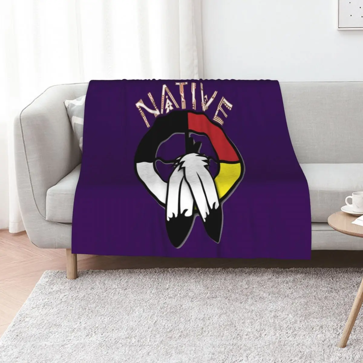 

Native American - Medicine Wheel Throw Blanket Luxury Brand Luxury Tourist For Decorative Sofa Blankets