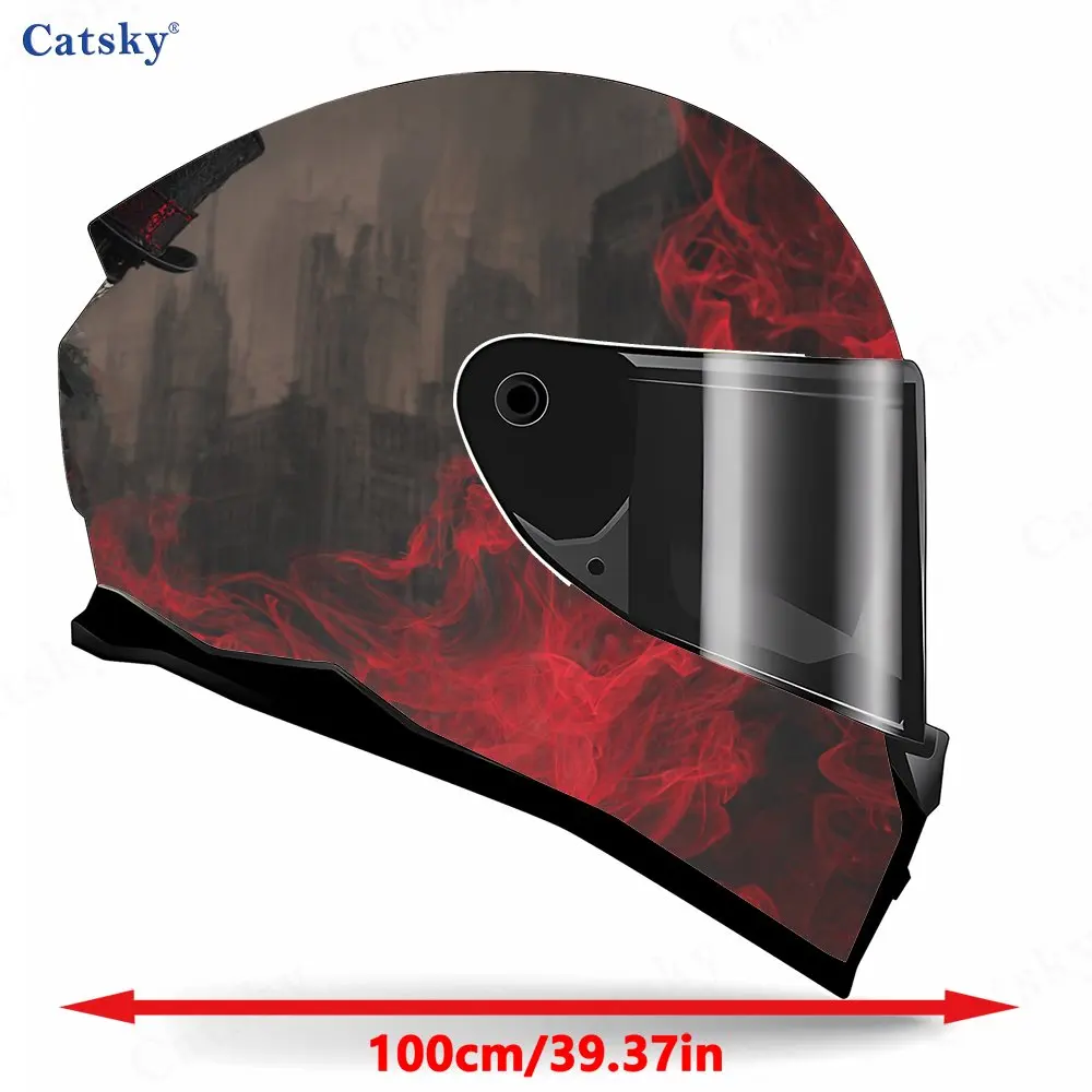 Weird Red - Mist Gentleman Print Helmet stickers , PVC Material Multifunctional Helmet Stickers, Scratch-Resistant & Fade-Proof,
