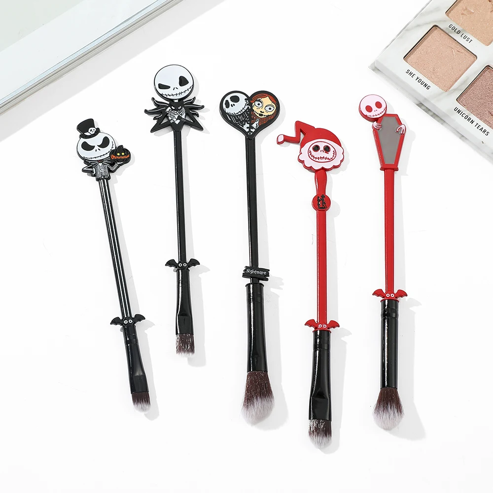 The Nightmare Before Christmas Sally Jack Skellington Makeup Brushes Cute Designed Soft Pink Makeup Brushes Set Tool