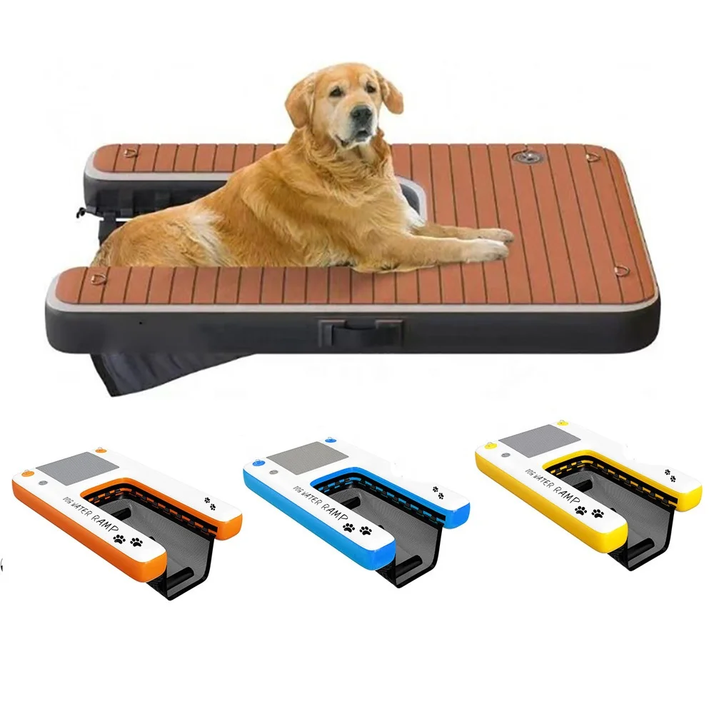 Wholesale Customizable Logo Inflatable Safe Dog Water Ramp Easy Access to Water for Dogs Swim Pools Lakes Sea Pet Ramp