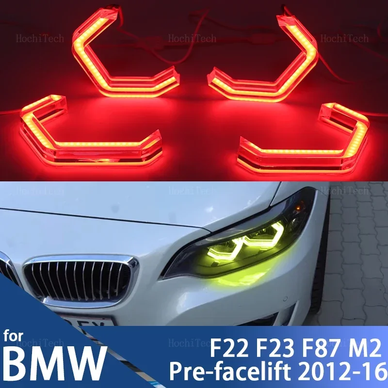 multi-colored Ring Angel Eyes RGB M4 Style LED App control for BMW 2 series F22 F23 F87 M2 pre facelift 2012-2016