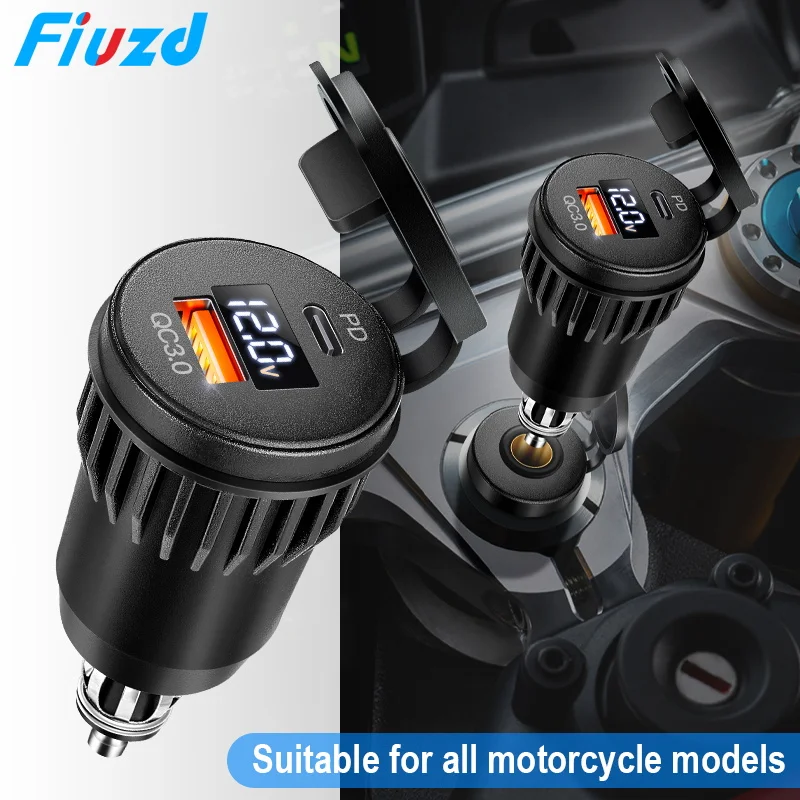 Socket tomada usb 12v automotivo Motorcycles Quick Charge 3.0 TYPE C DIN Charger Plug Cigarette Lighter Adapter For BMW F 900 X