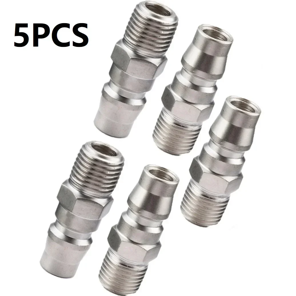 5PCS Male Coupling Air Fitting With 1/4inch Male Thread 20PM Pneumatic Air Line Quick Coupling Connector Coupler