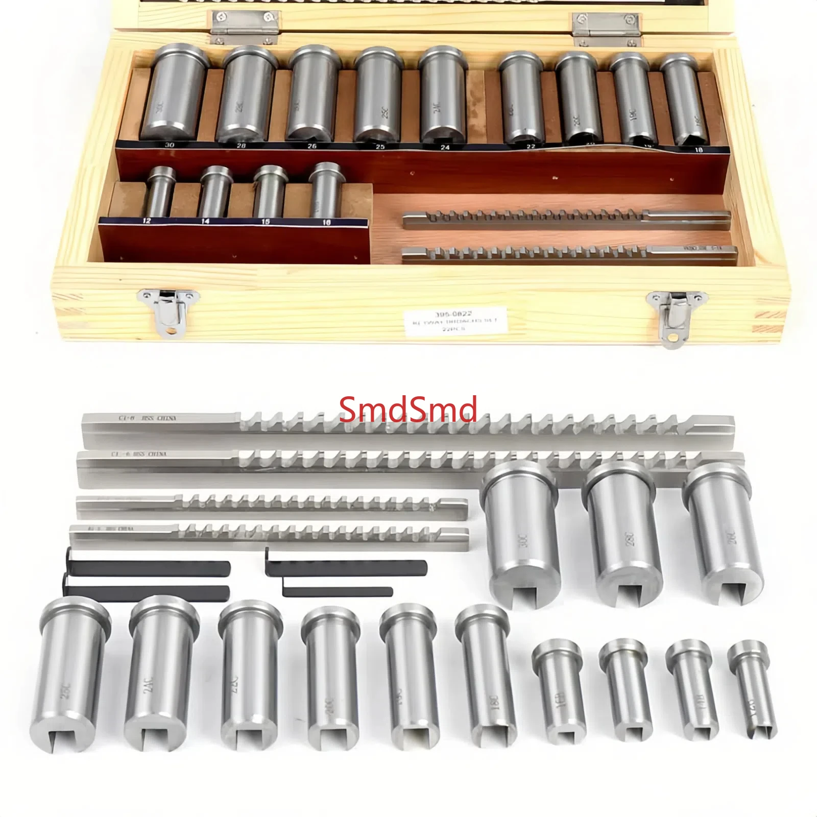22pcs Metric System Keyway Broach Set Bushing Shim Set 12-30 HSS Keyway Tool knife for CNC Machine