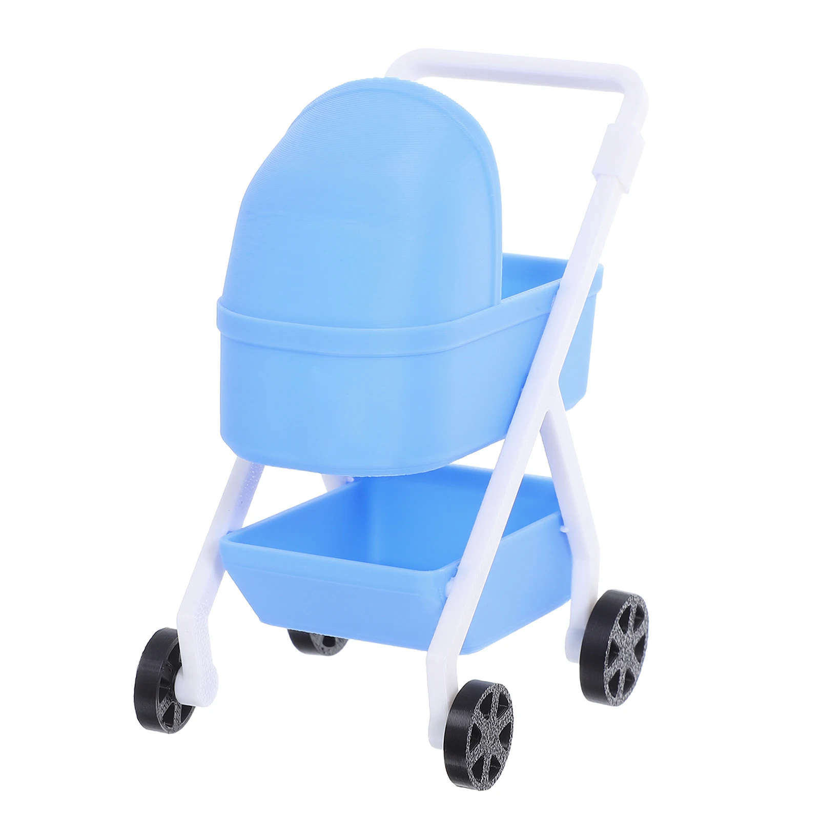 

Mini Cradle Car Cartoon Stroller Trolley Baby Carriage Plastic Carrier for Furniture