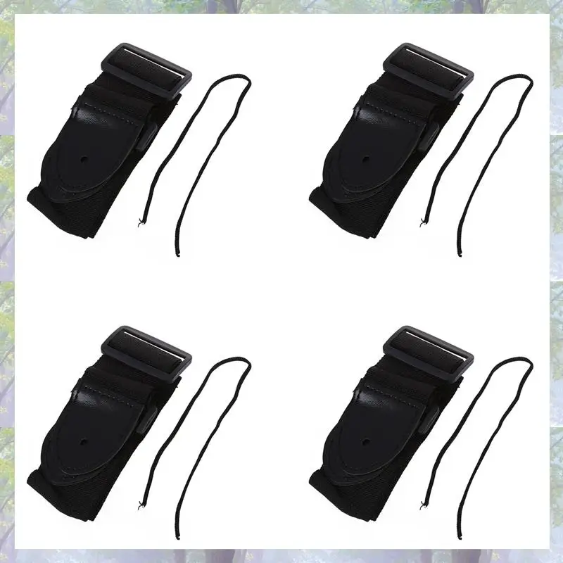 4X verstelbare gitaarband band akoestisch elektrisch 132 x 6 cm zwart