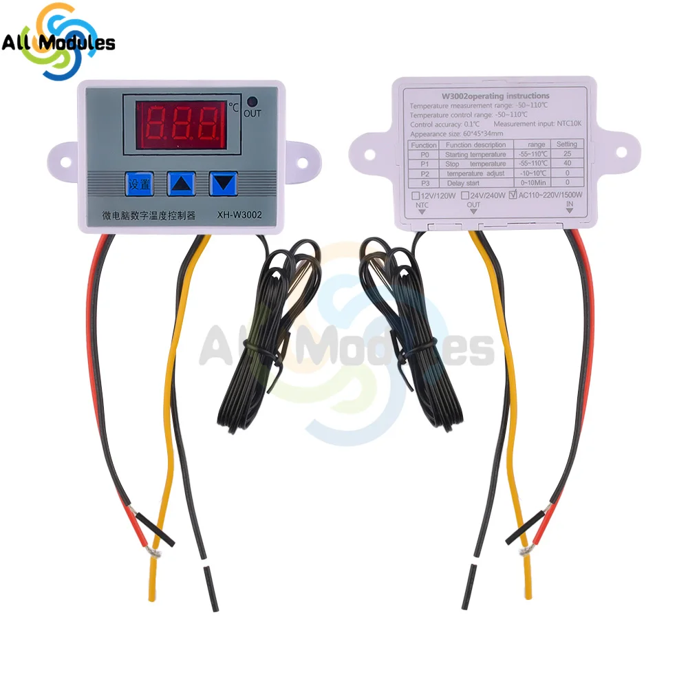 XH-W3001 XH-W3002 Microcomputer Digital Temperature Controller Temperature Control Switch Thermostat Regulator 12V 24V 110-220V