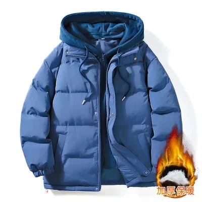 Giacca invernale da uomo Outdoor con cappuccio Solid addensare giacca invernale da uomo giacca a vento cappotto oversize Warm Men piumini soprabito