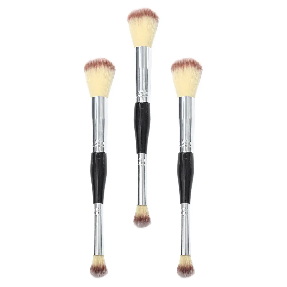 3-delige make-upborstels Set Double Ended Blending Blush Foundation Teint Brush Cosmetica Tool Cosmetica Brush