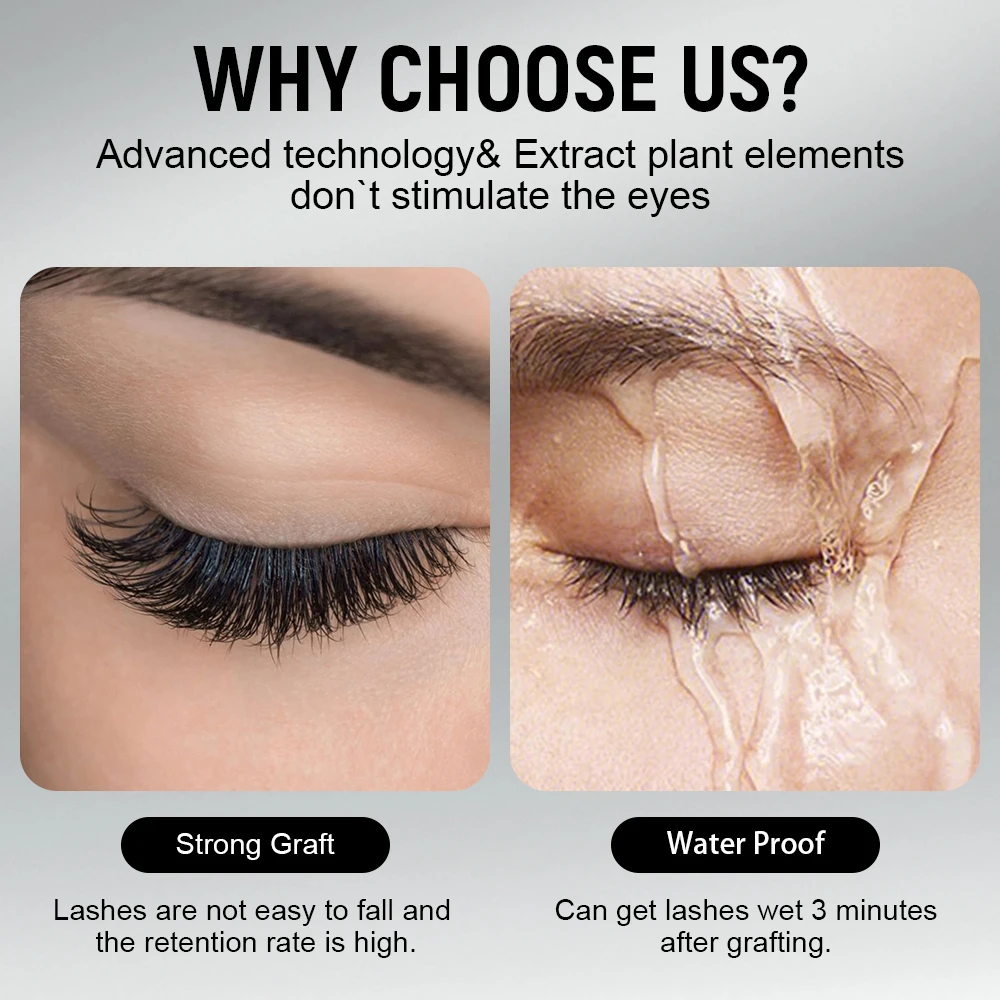 Gollee 0,5–1 s schnell trocknender Wimpernkleber, latexfreier Wimpernverlängerungskleber, professionelles, wasserfestes Wimpernverlängerungszubehör