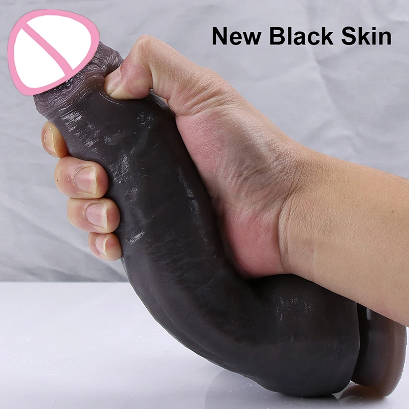 Realistic Dildo Black Dick Gay Soft Silicone Big Penis Cheap Adults Sex Toy Suction Cup For Men Women Strapon Female Masturbator