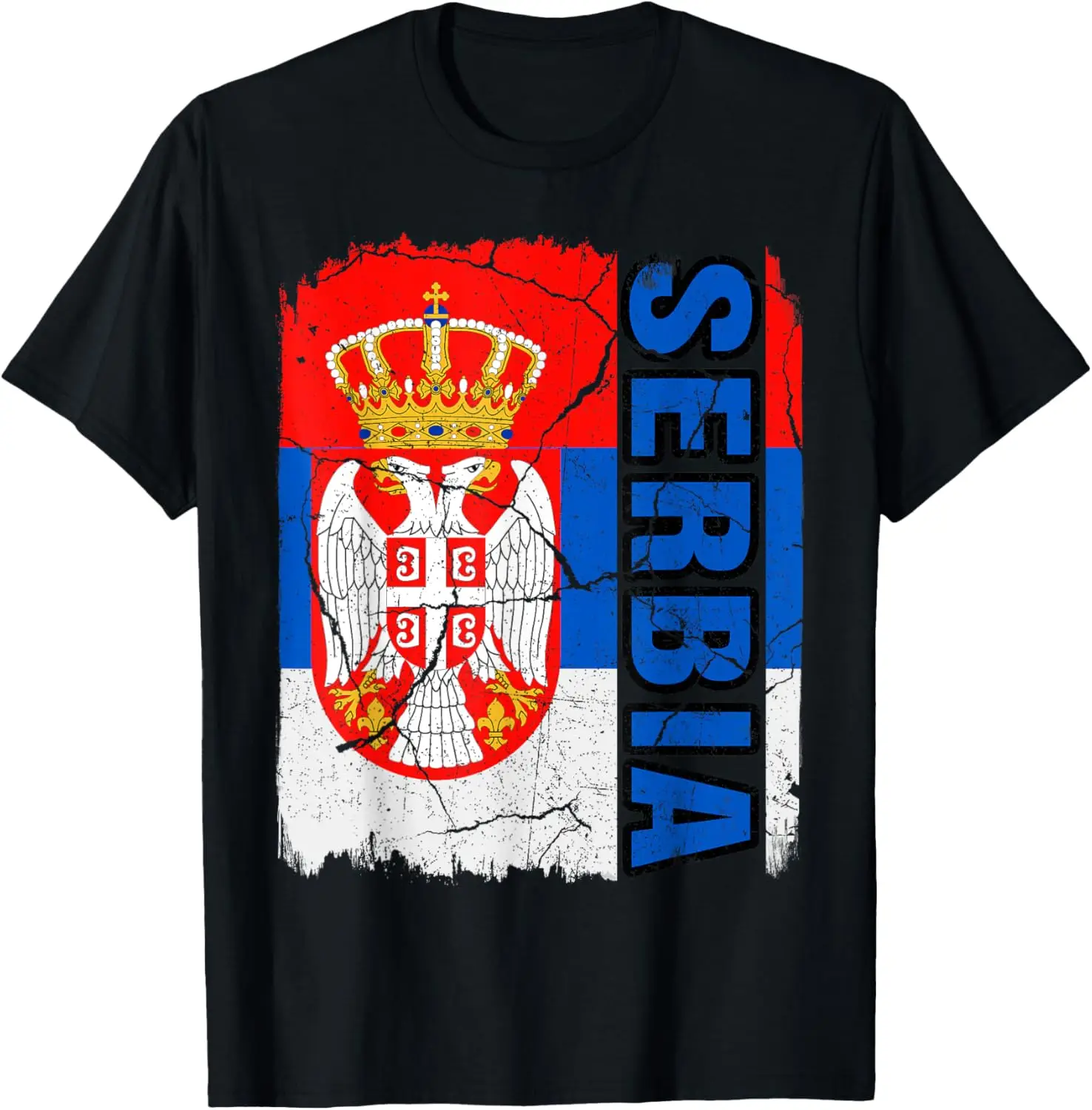 

Vintage Serbian Flag Serbia Pride Roots Heritage Gift T-Shirt