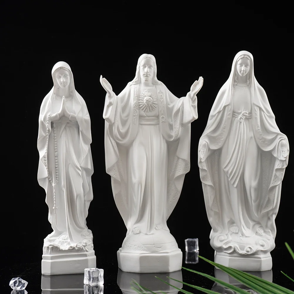 NORTHEUINS Virgin Mary Statue Mother God Figurines for Interior Our Lady of Guadalupe Religious Home Decoration Sculpture Object