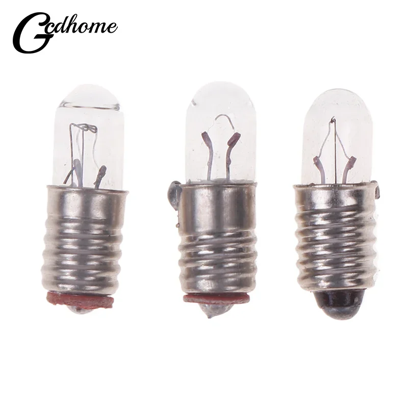 10 개/몫 미니 표시 등 전구 E5 나사 입 미니어처 램프 전구 6.3V 12V 24V 0.1A 소형 전구 신호 램프 구슬