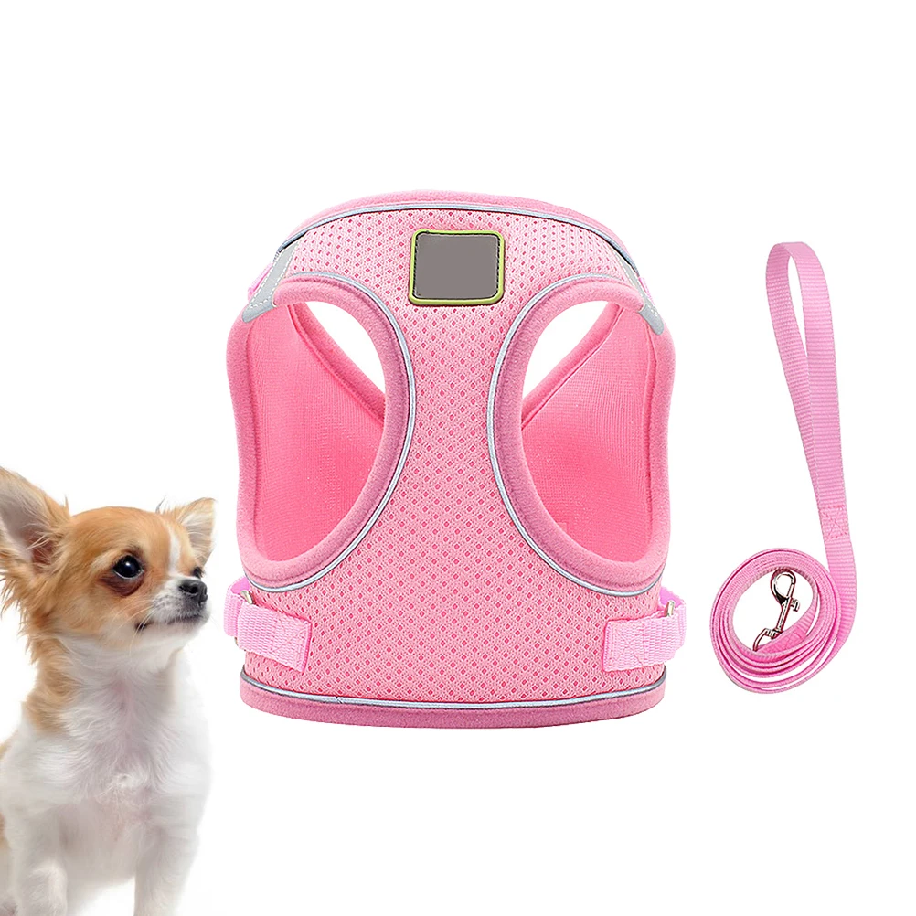 

Chest Strap Dog Leash Pet Harness Vest for Small Dogs Reflective Puppy Dog Vest Harness Soft Polyester Durable Easy Clean