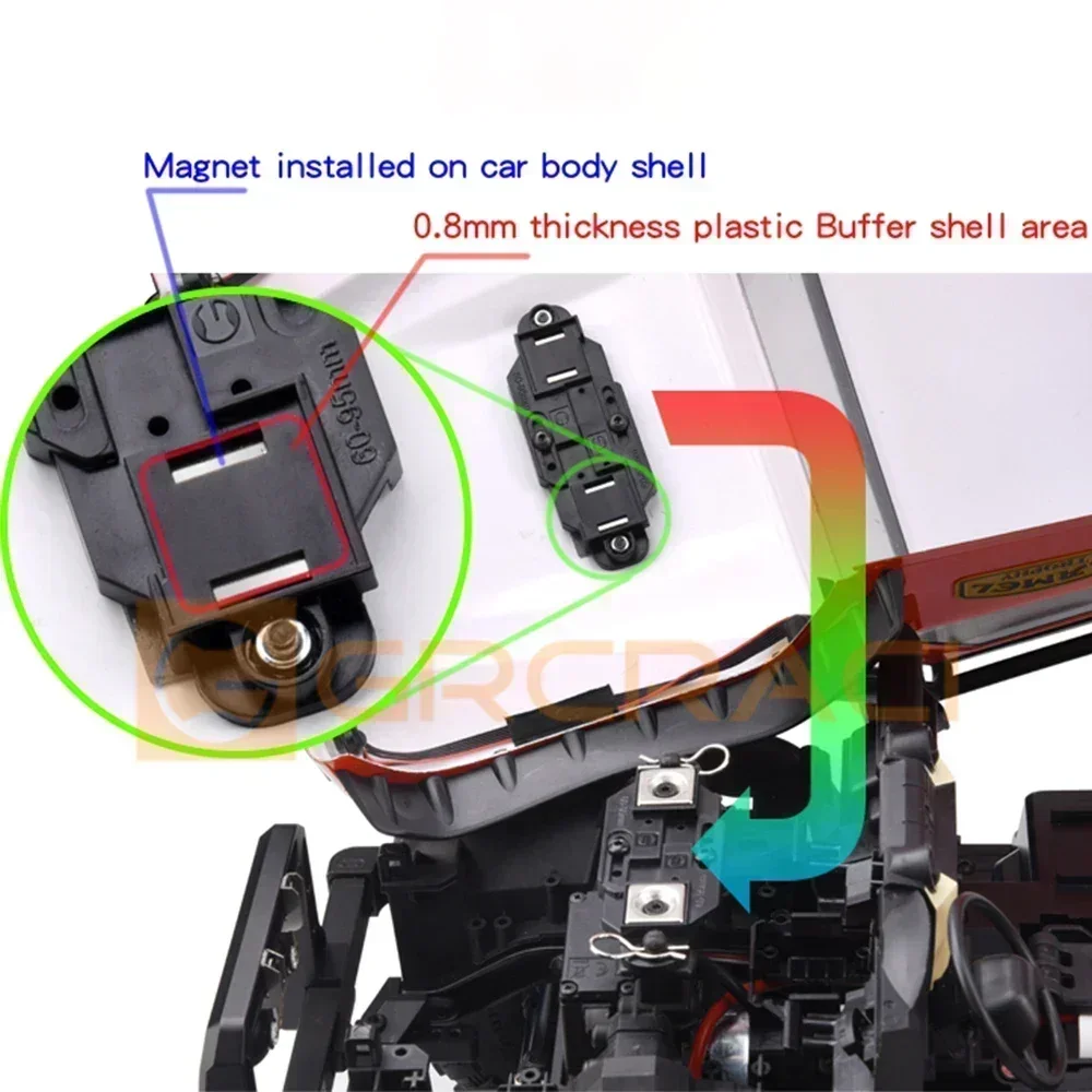 Magnetico Invisibile Carrozzeria Borsette Colonna Post Mount Per 1/10 Trxs Trx4 Trx6 G63 Scx10 Rc Camion Parti di Aggiornamento Accessori