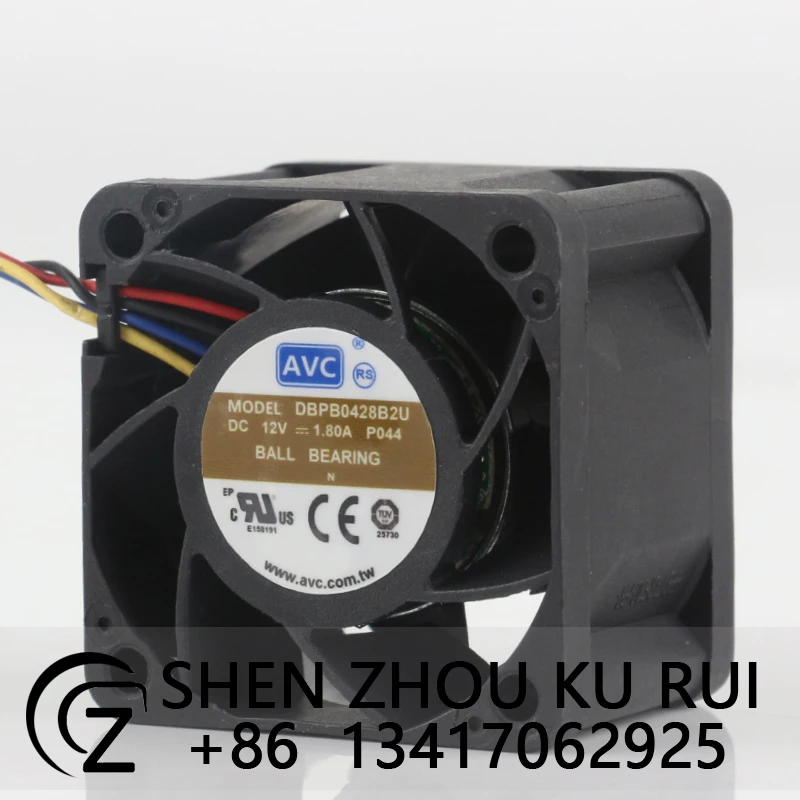 AVC 1.80A 12V 4028 Large speed Violent server Power Supply Model Car DBPB0428B2U cooling fan