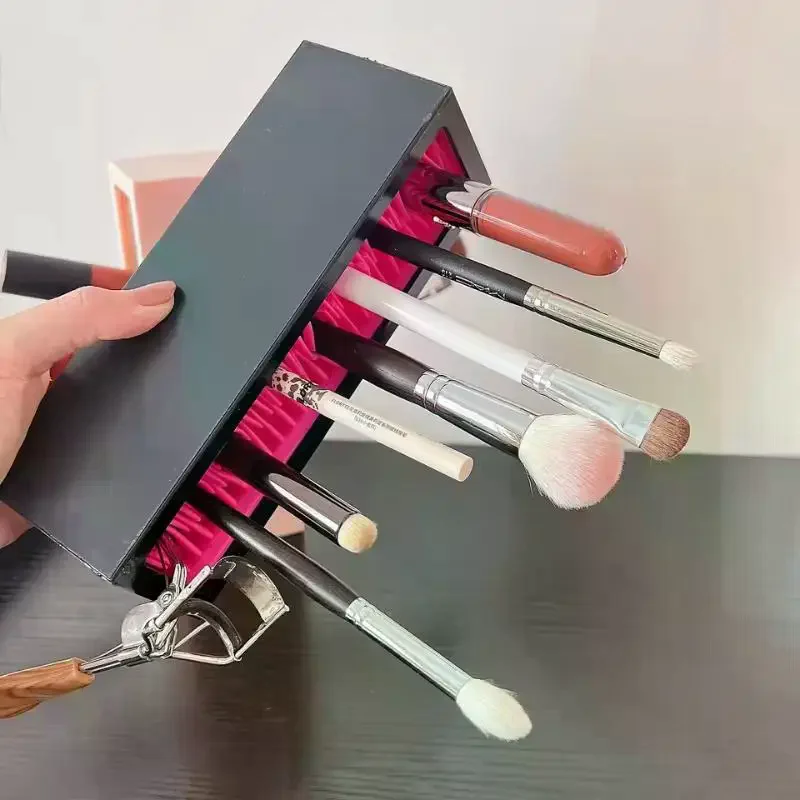Makeup Brush Holder Organizer Silicone Ventilate Air Drying Rack Horizontal Box Full Size Eyeliner Paint Pen Upright Container