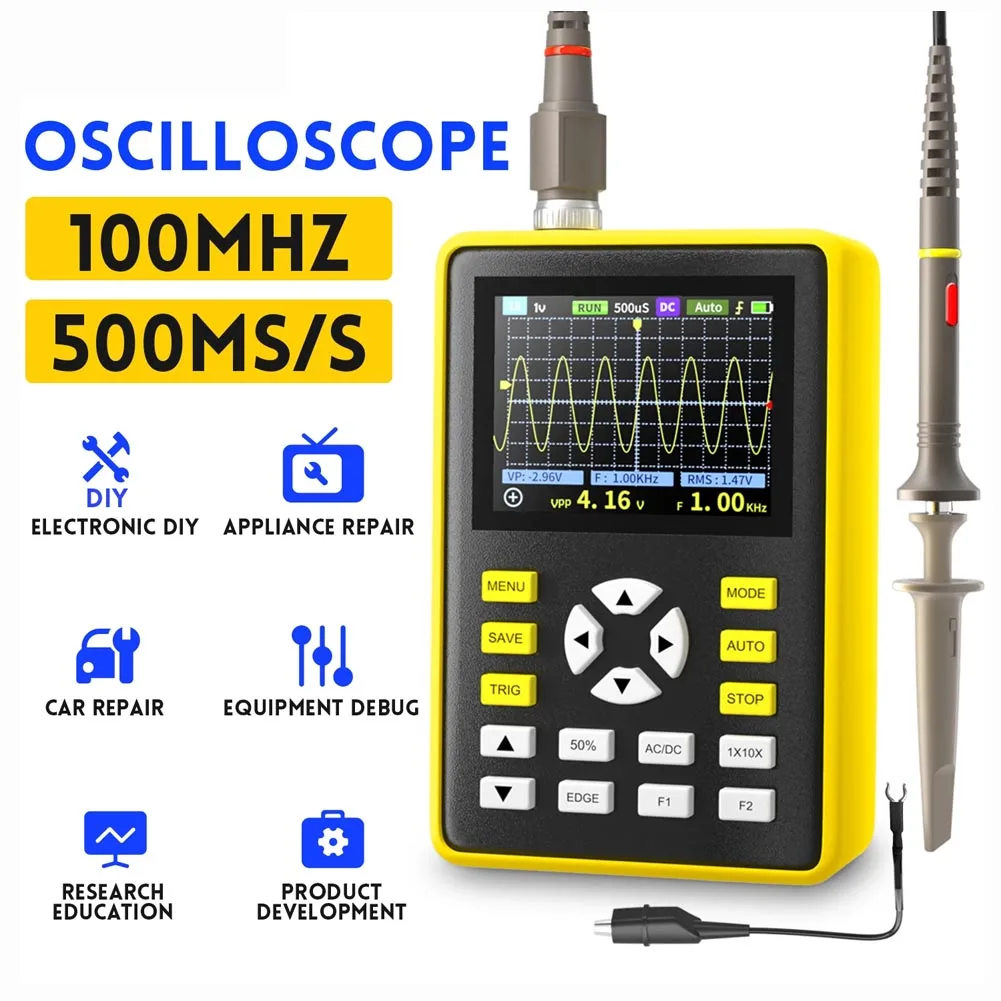 

5012H Handheld Digital Oscilloscope: A Handheld Mini Oscilloscope With 500 MS/s Sampling Rate And 10 MHz Analog Bandwidth