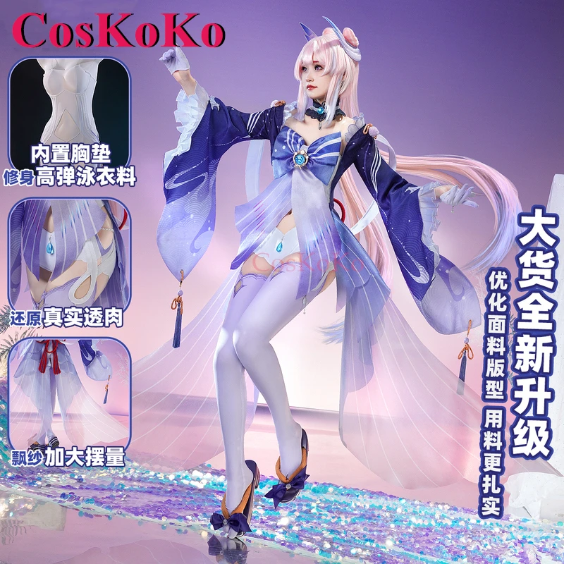 CosKoKo Sangonomiya Kokomi Cosplay Anime Game Genshin Impact Costume Gorgeous Sweet Dress Halloween Party Role Play Clothing