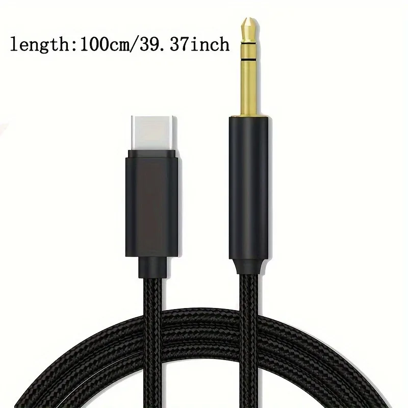 Type-C to 3.5mm Audio Cable for Car & Home Stereo - Compatible with All L-Shaped Ports, Super Drop Price, Durable Design