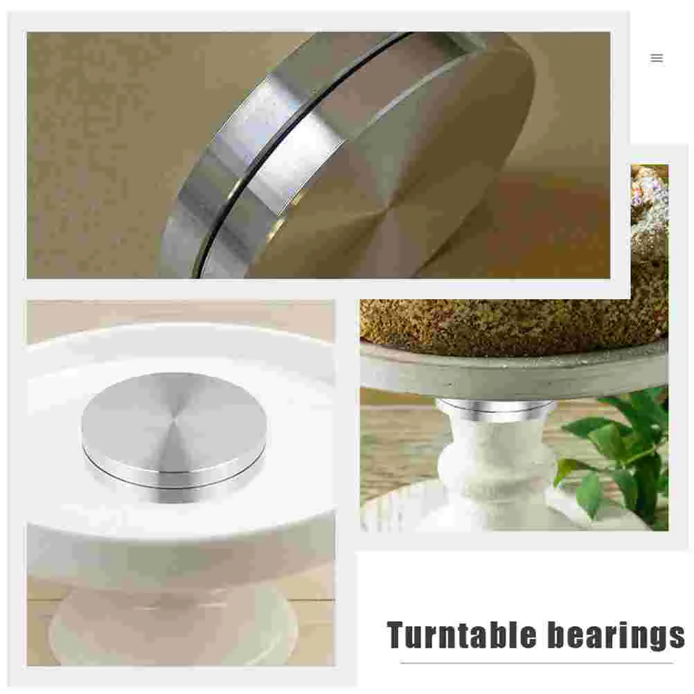 3 Pcs Dining Table Aluminum Turntable Baking Tray Plate Bearing Bakeware Cake Base Axle Rotating Stand Alloy Baby Supplies