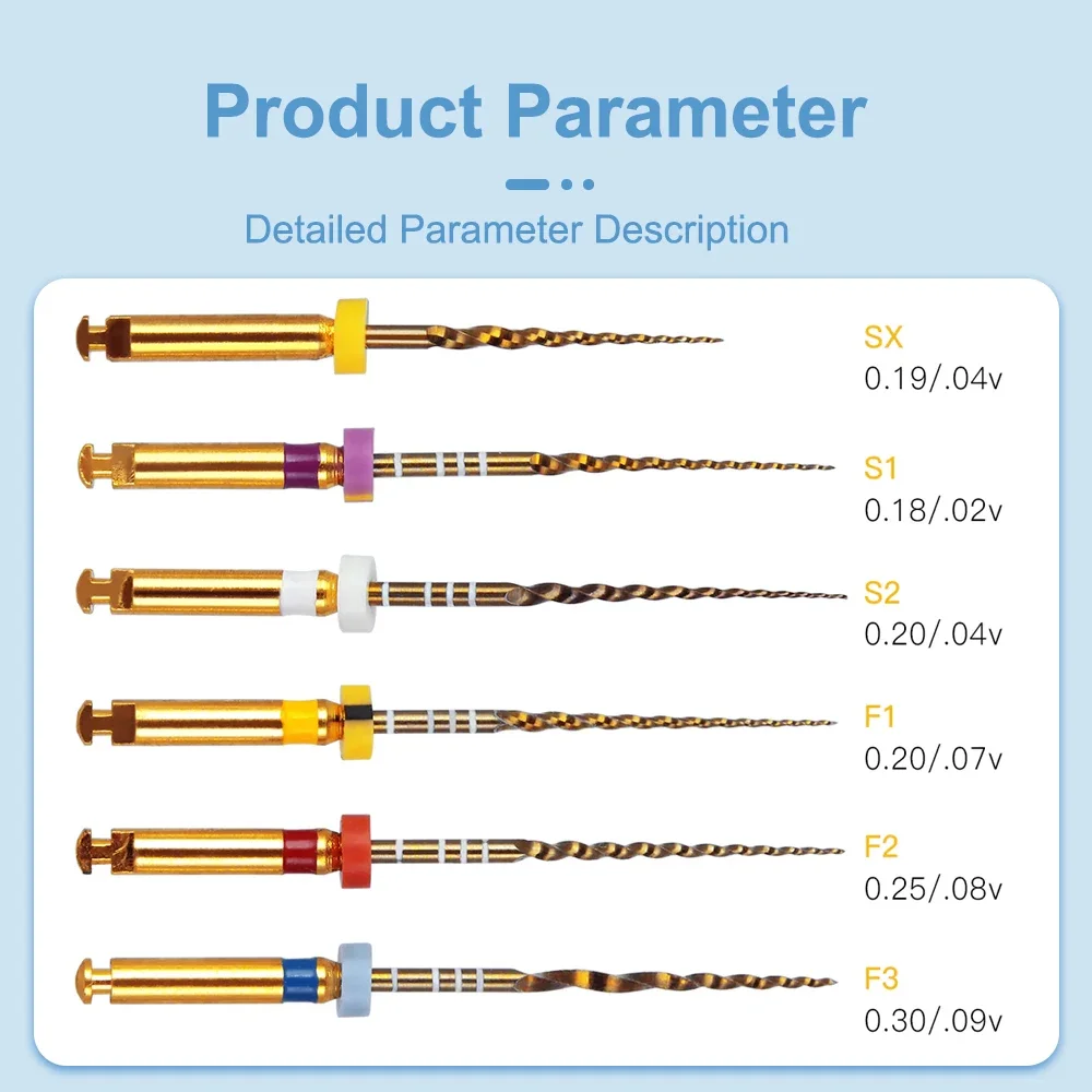 Dentals Instrument Heat Activation Super File Gold Rotary Flexible Engine Taper Files Root Canal Dentists Tool Material