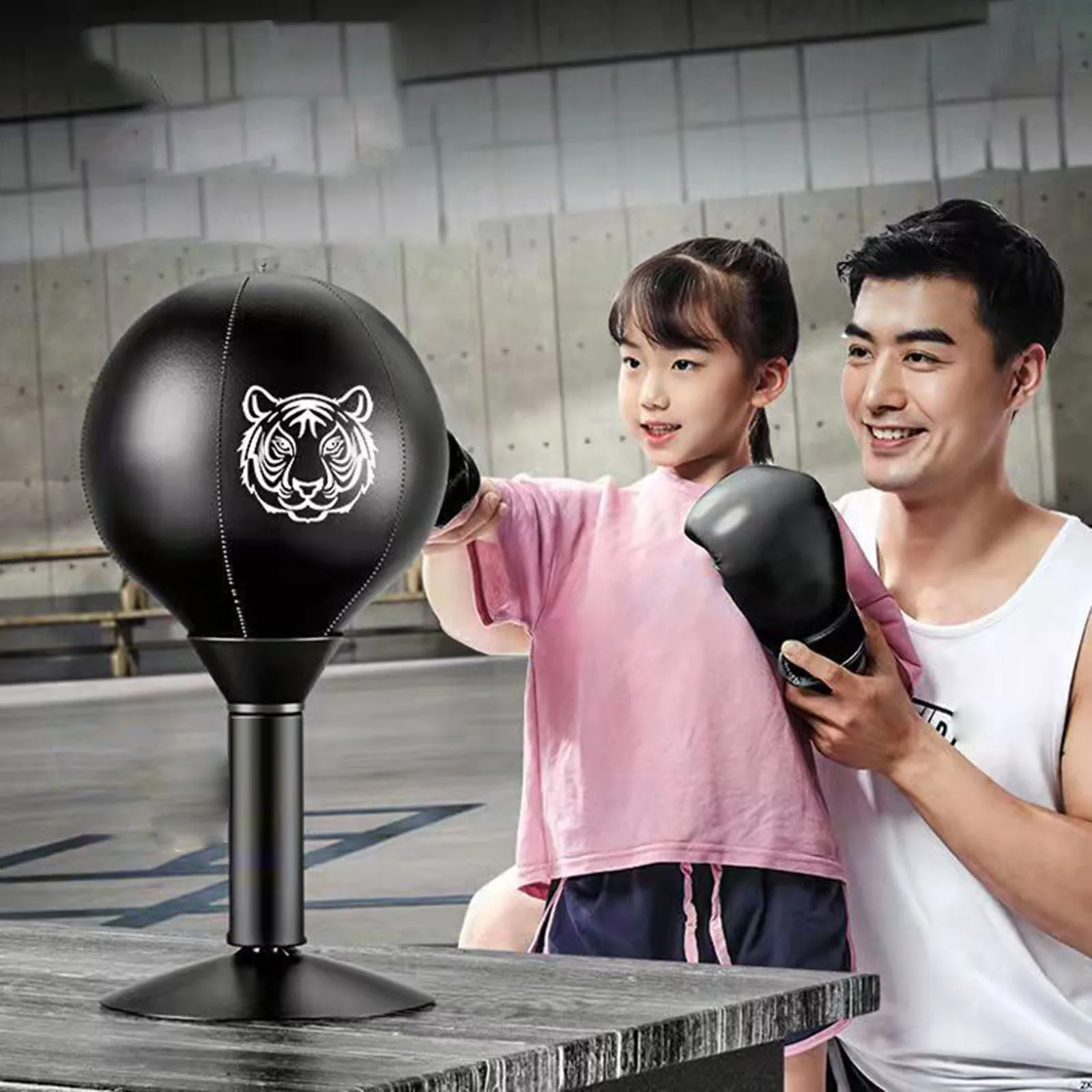 Desktop Punching Bag Boxing Ball Fight Skill MMA Sparring with Air Pump with Suction Base for Adult Kids Home Gym Training