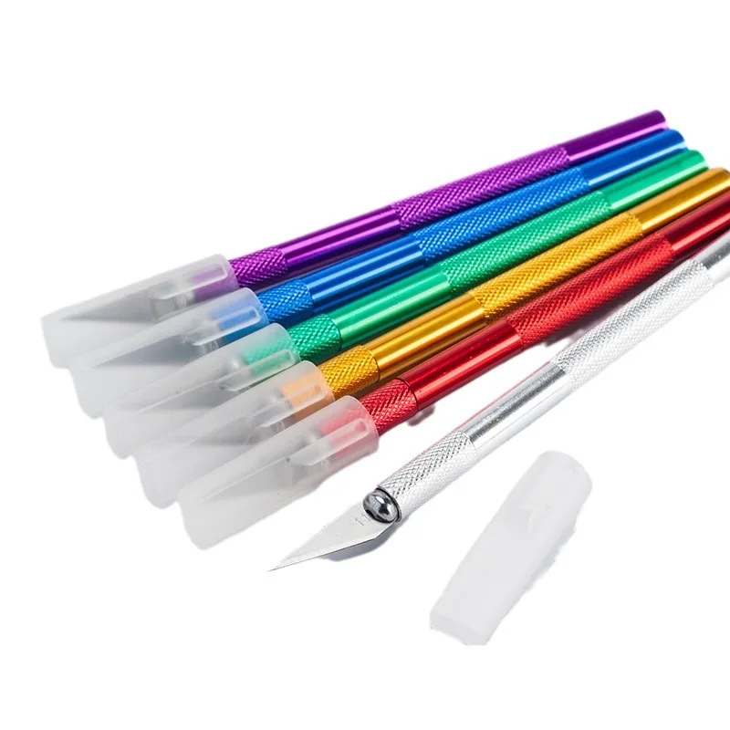 Нескользящий металлический скальпель, нож, набор инструментов, резак, гравировка, ремесленные ножи, 5 шт., лезвия, печатная плата мобильного телефона, сделай сам, ремонт, ручной инструмент, Рождество