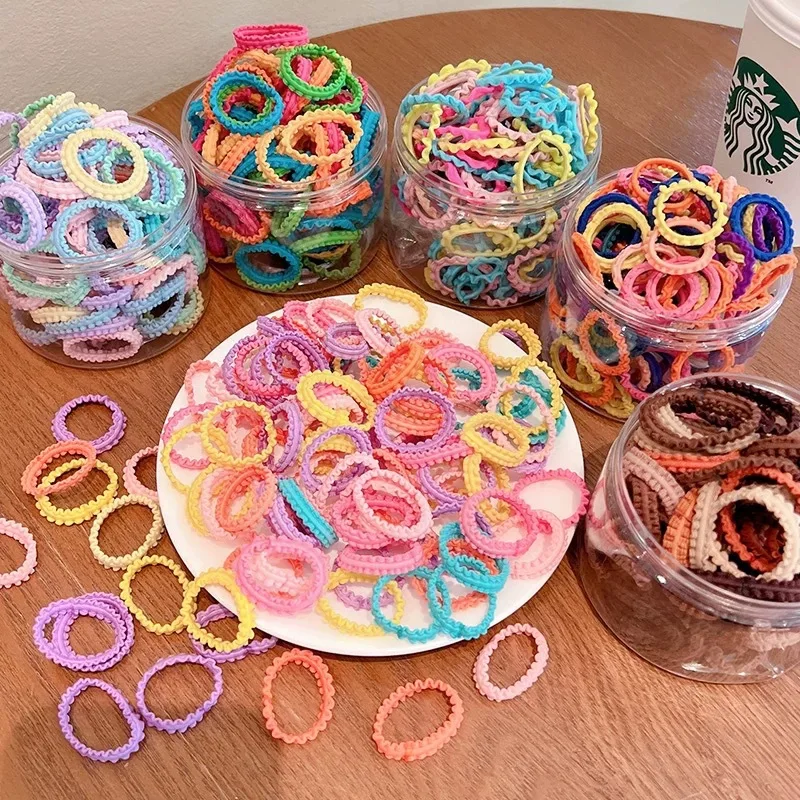 

100 шт., нескользящие нежные держатели для хвоста для детских волос, мини-размер, петли для большого пальца для девочек, высокая эластичность, без повреждений, набор аксессуаров для волос